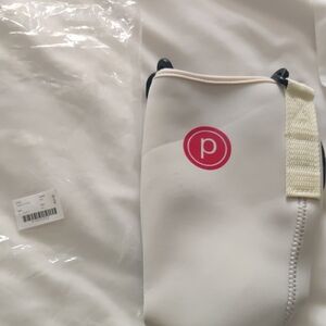 Pure Barre Cream Neoprene Bag with Pink Logo